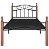 Berkfield Home Bed Frame Black Metal and Solid Oak Wood 100x200 cm thumbnail 3