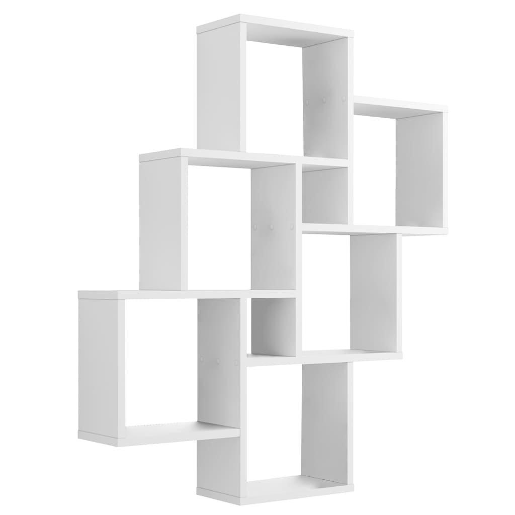 FMD Wall-Mounted Shelf with 8 Compartments White