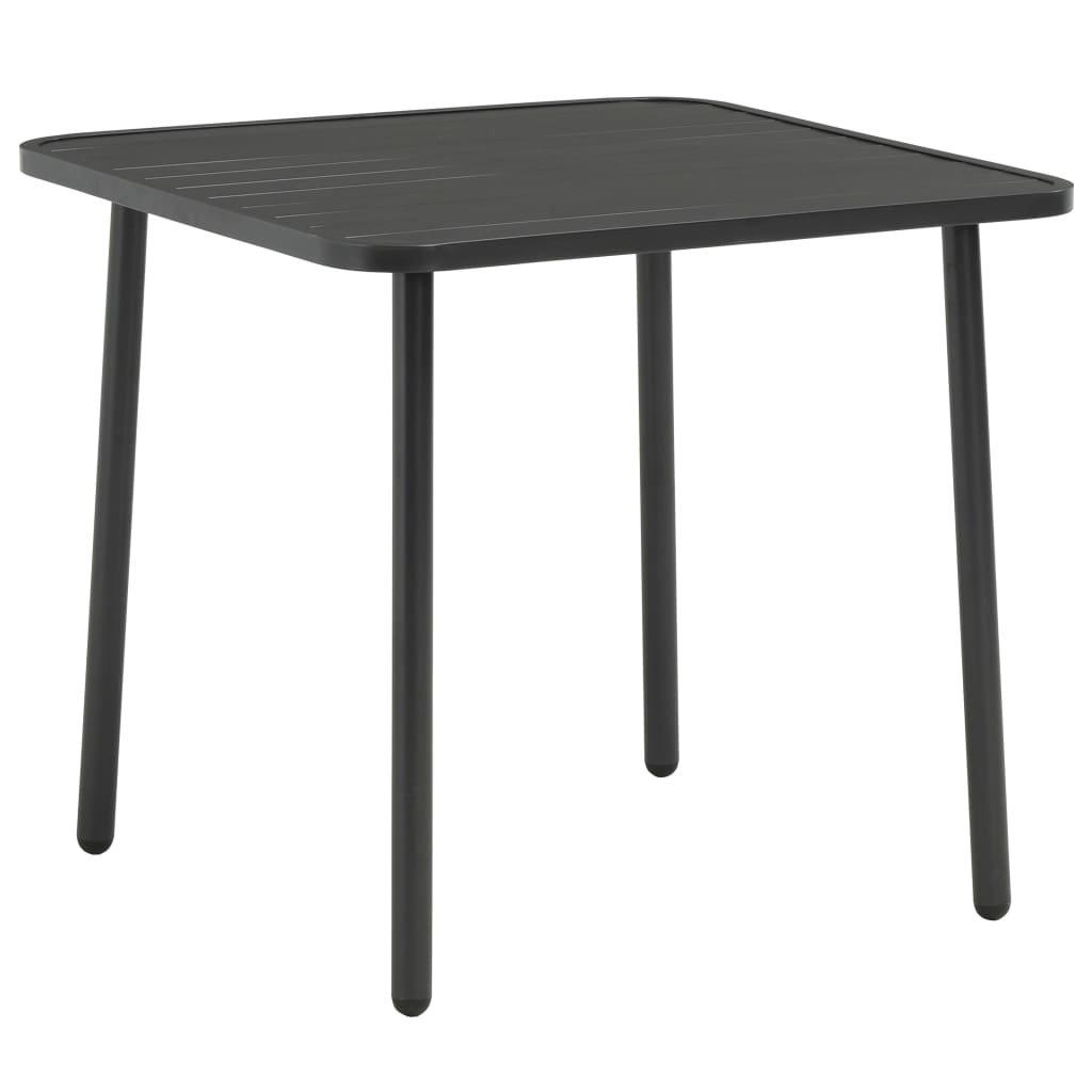 Garden Table Dark Grey 80x80x72 cm Steel