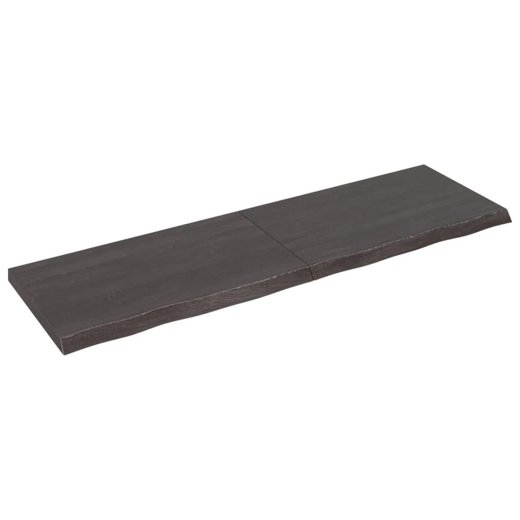 Wall Shelf Dark Grey 200x60x(2-6) cm Treated Solid Wood Oak