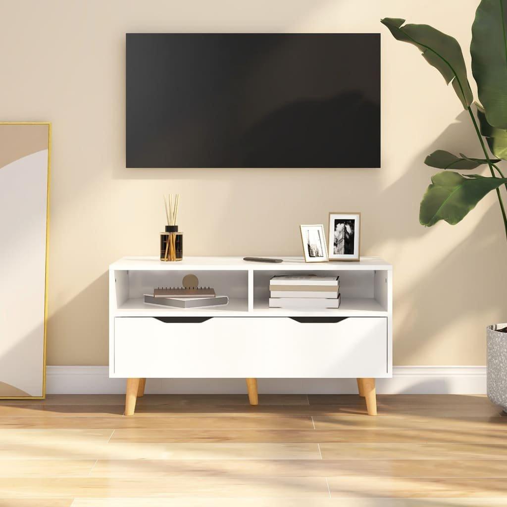 TV Cabinet High Gloss White 90x40x48.5 cm Engineered Wood