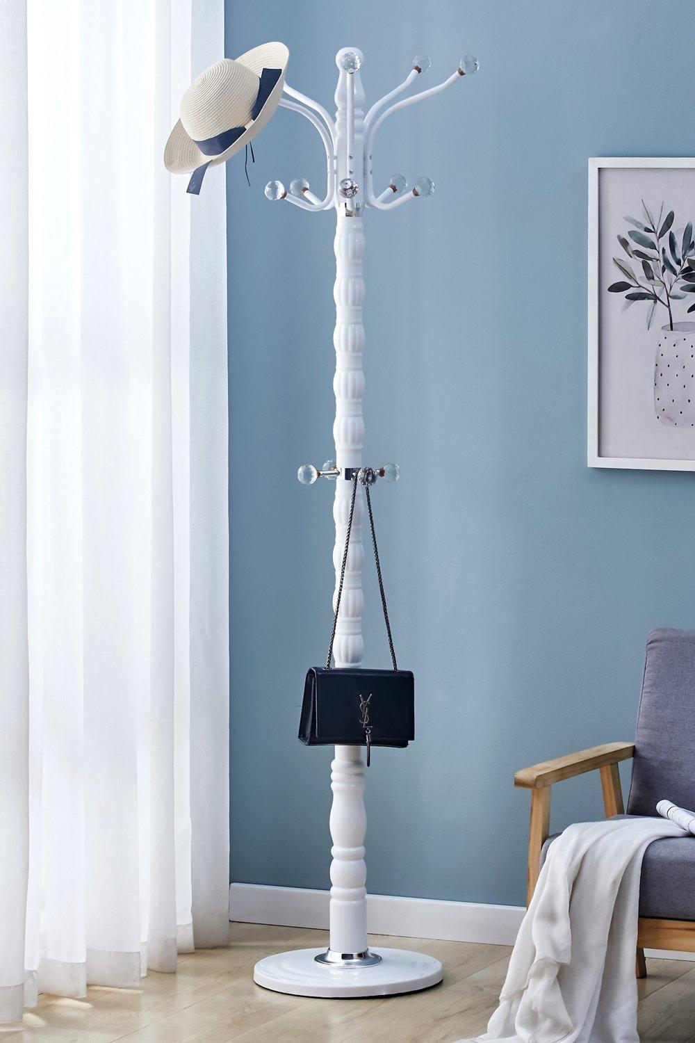 Vetro Thick Metal Tube Stand Tube Coat Rack with Heavy Sturday Marble Base
