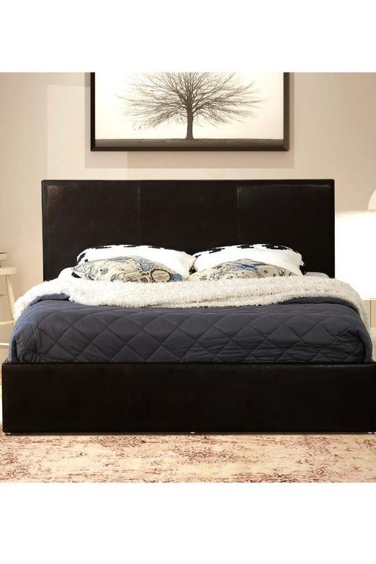 Modernique Ottoman Double Storage Bed Faux Leather with Gas Lift Up Base 2