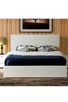 Modernique Leather Ottoman Storage Bed with Wooden Slatted Gas Liftup Base. thumbnail 1