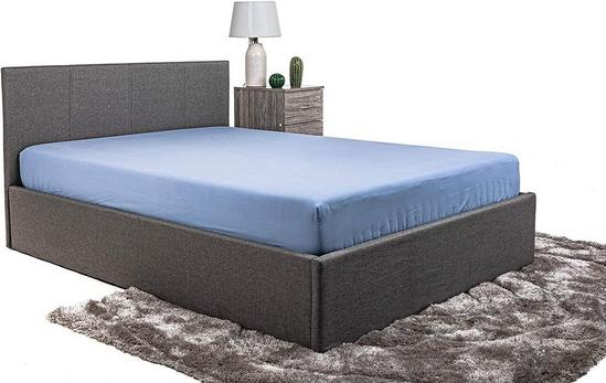 Modernique Fabric Ottoman Storage Bed with High Headboard, Gas Lift Up Base 4