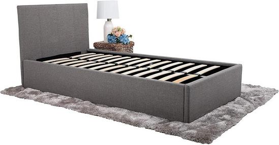 Modernique Fabric Ottoman Storage Bed with High Headboard, Gas Lift Up Base 5
