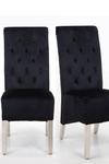 Modernique A Pair (x2) Velvet Tufted High Back Dining Chairs with Chrome Legs thumbnail 1