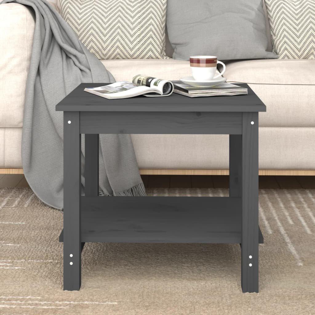 Coffee Table Grey 50x50x45 cm Solid Wood Pine