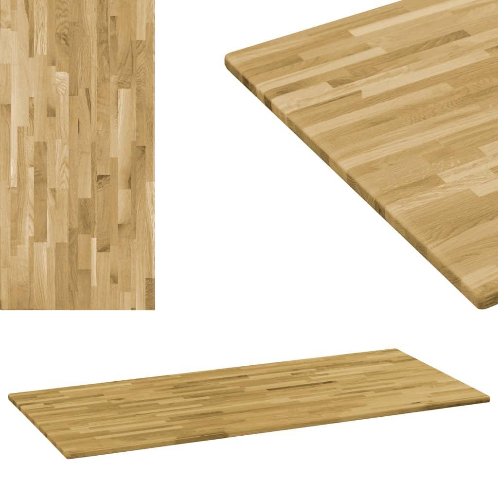 Table Top Solid Oak Wood Rectangular 23 mm 120x60 cm