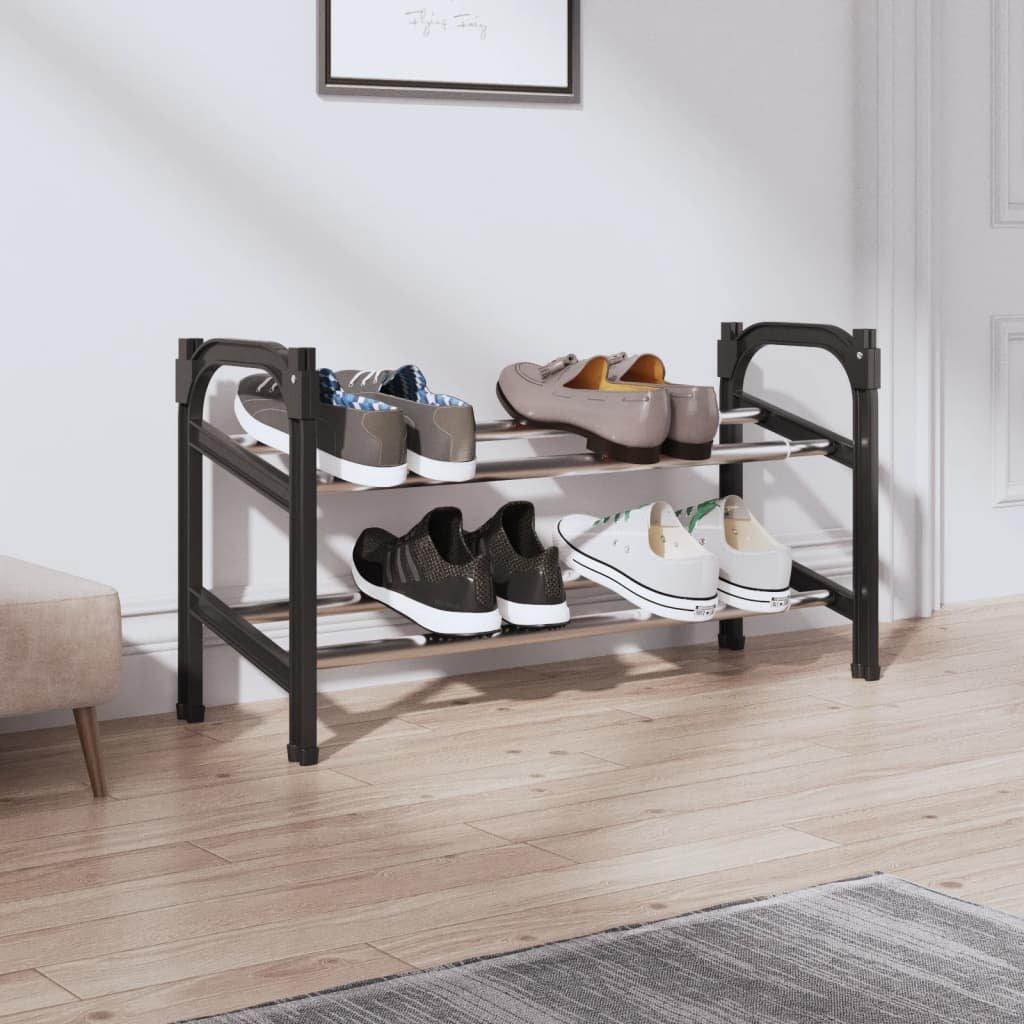 Extendable Shoe Rack with 2 Shelves 119x24x37 cm