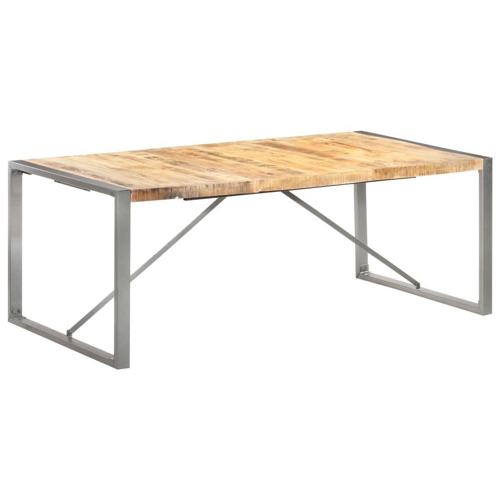 Dining Table 200x100x75 cm Solid Rough Mango Wood