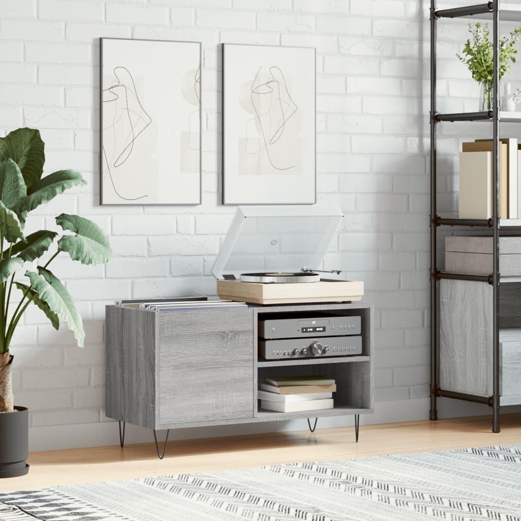 Record Cabinet Grey Sonoma 85x38x48 cm Engineered Wood