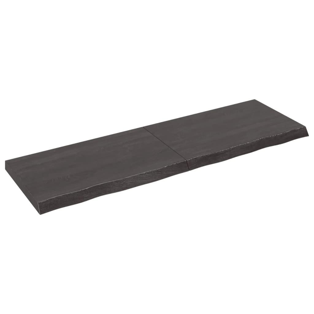 Wall Shelf Dark Grey 160x50x(2-6) cm Treated Solid Wood Oak