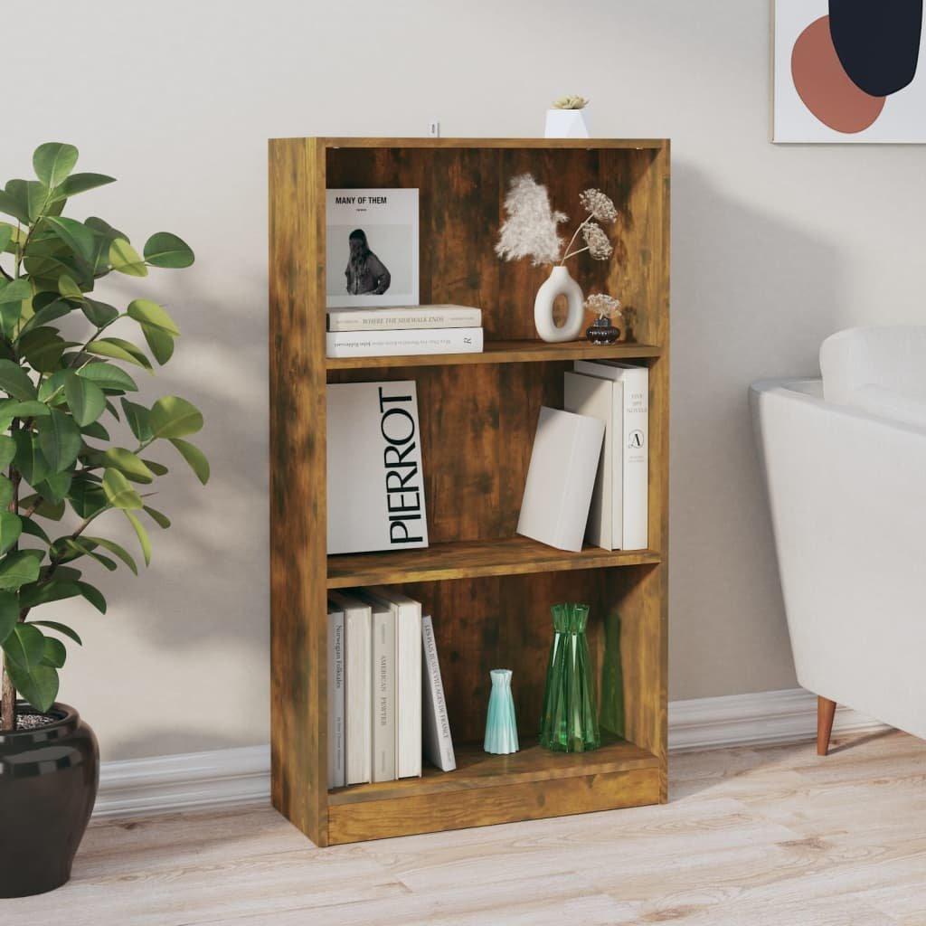Book Cabinet Smoked Oak 60x24x109 cm Engineered Wood