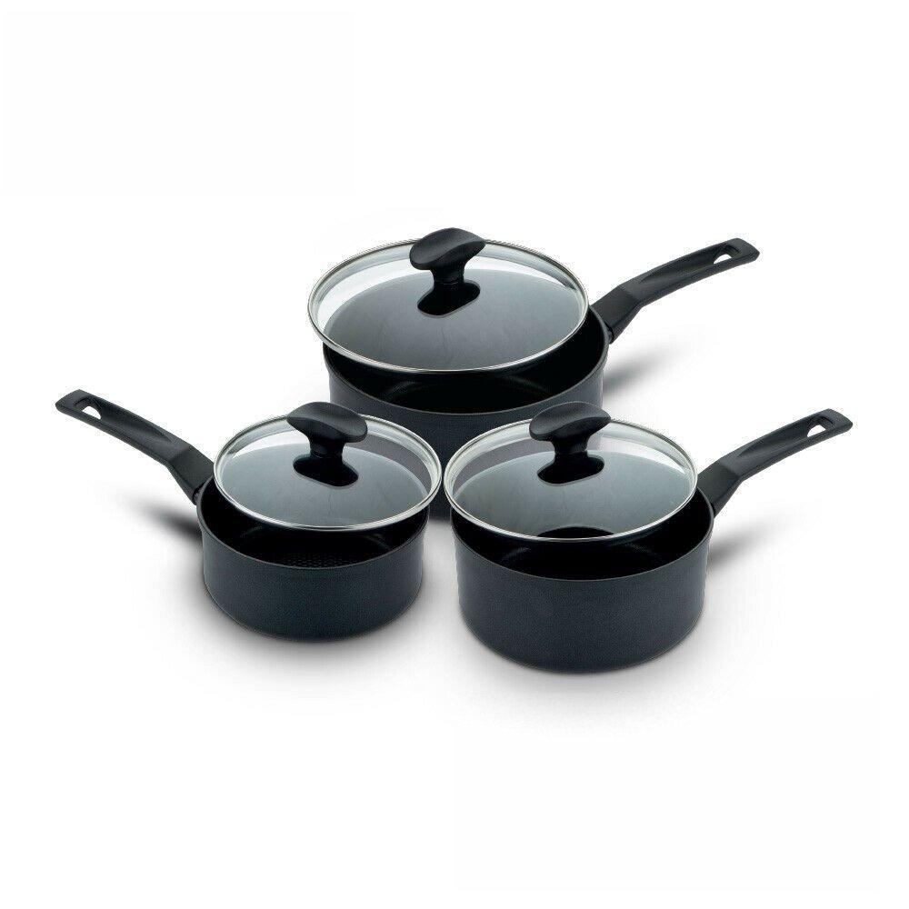 9x Tougher Saucepan Set Dishwasher Safe Induction Cookware - Pack of 3