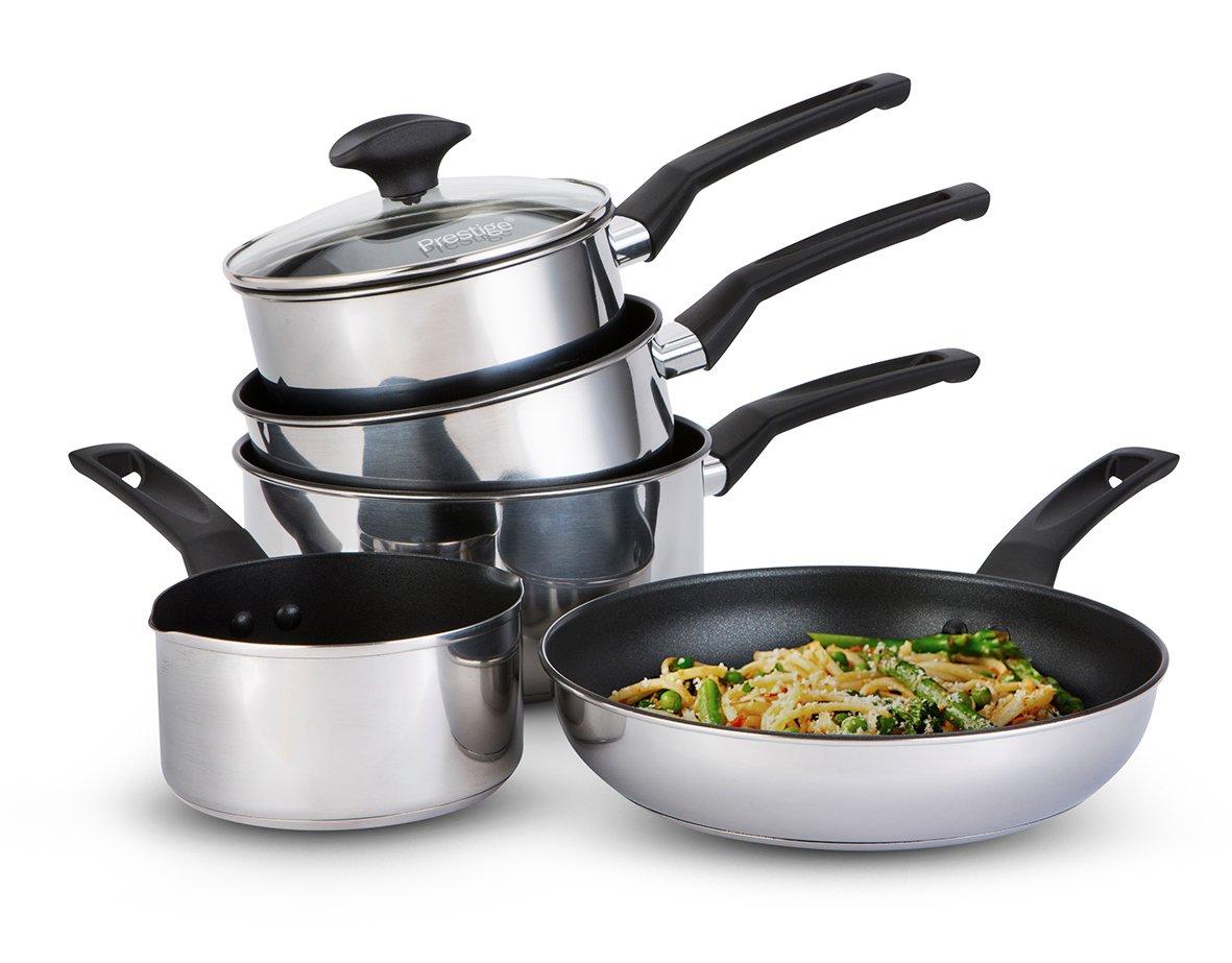 Cookware Set in Stainless Steel with Milk Pan - Non Stick - Pack of 4