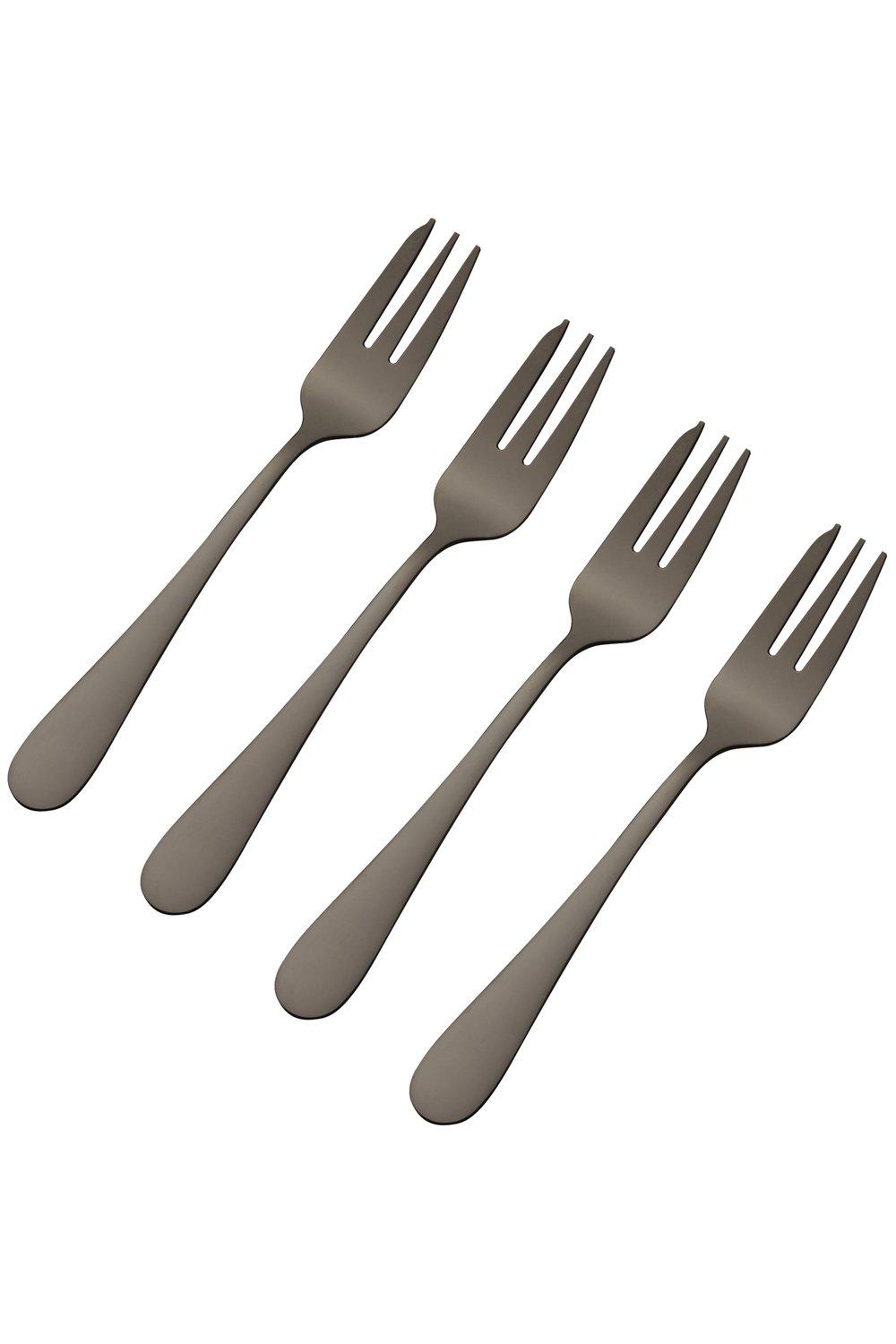 Viners Select 4-Piece 18.0 Gray Pastry Fork Set