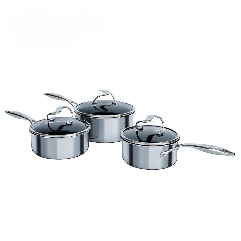 SteelShield C-Series Saucepan Set Non Stick Stainless Steel - Pack of 3