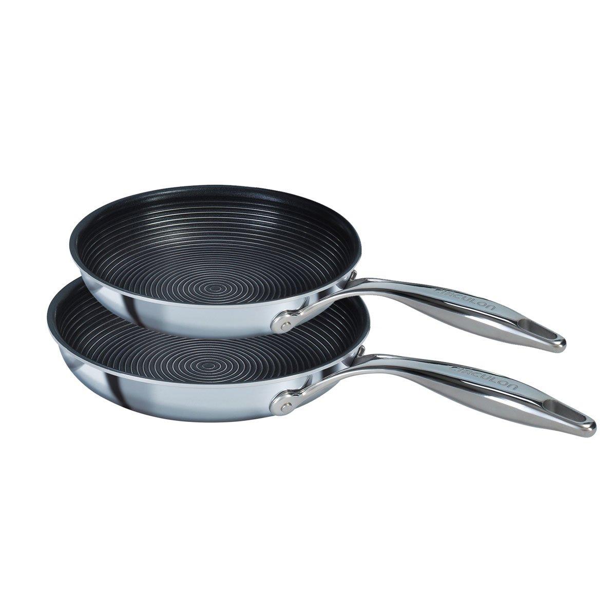 Twin Skillet Set in Stainless Steel Non Stick Frying Pans - 22/25 cm