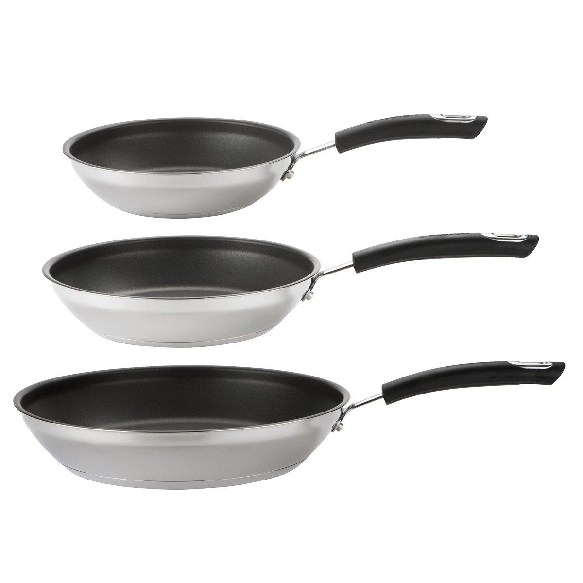 Total Frying Pan Set Induction Cookware Non Stick Pans - Pack of 3
