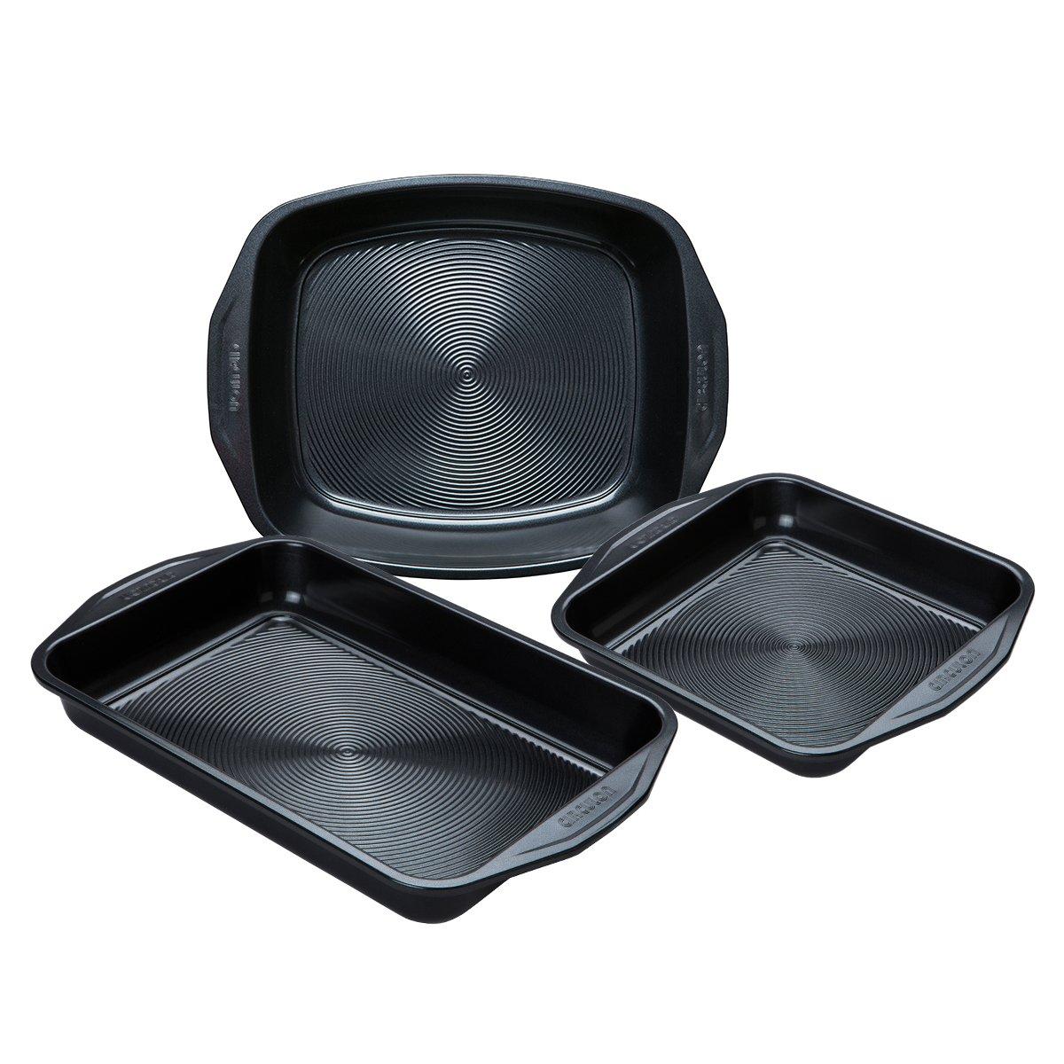 Black 3 Pack 'Ultimum' Dishwasher Safe Non Stick Roast & Bake Set