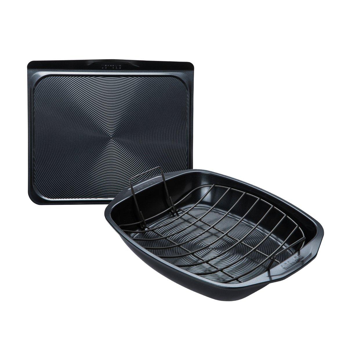 Black 2 Pack 'Ultimum' Dishwasher Safe Carbon Steel Roast & Bake Set