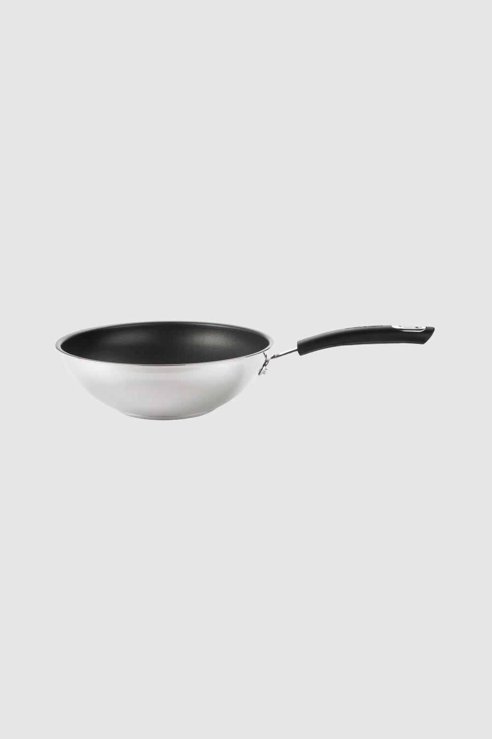 Total Stainless Steel Non Stick Wok 26cm, Induction Base, Dishwasher Safe