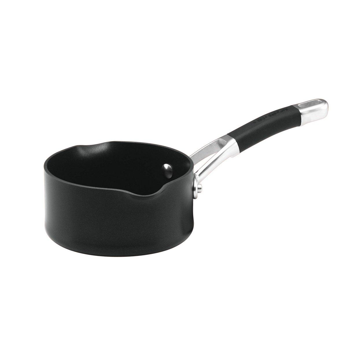 Black 'Premier Professional' Round Non Stick Cookware Milk Pan - 14cm