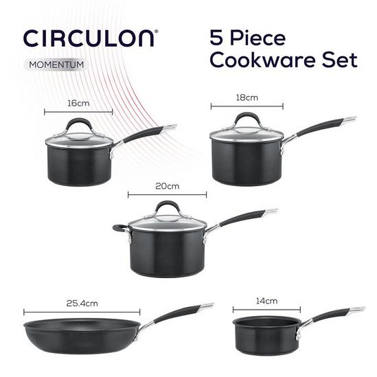 Circulon Momentum Pots & Pans Set Non Stick Frying Pan and Saucepan - Pack of 5 5