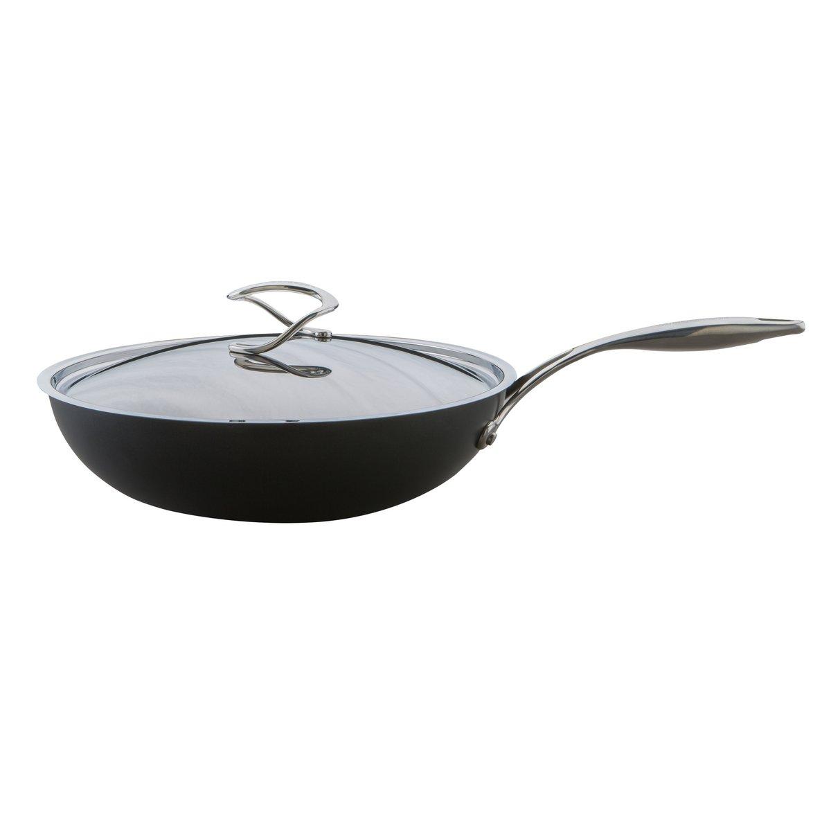 Style Wok Pan with Lid - Induction, Non Stick & Dishwasher Safe - 30 cm