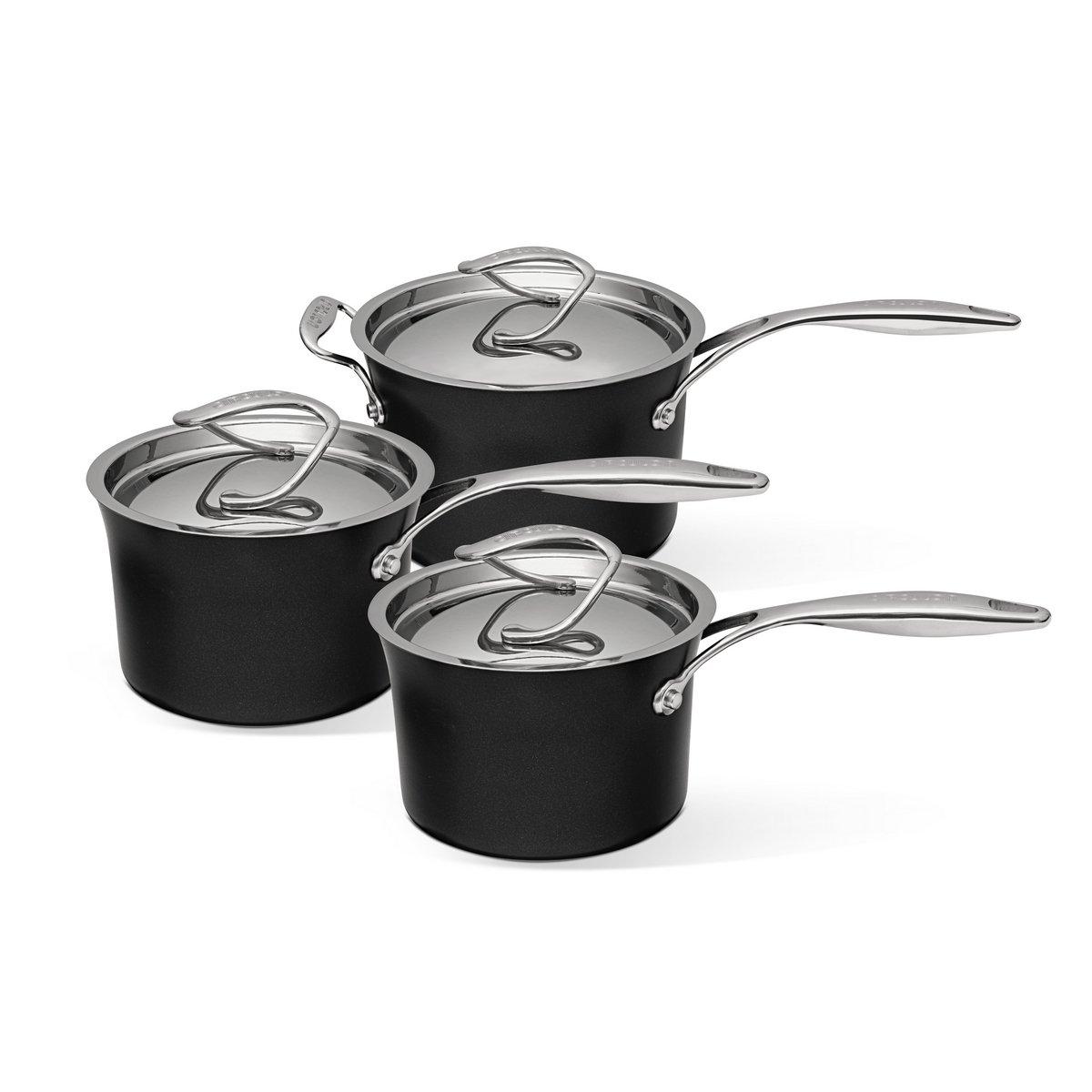 Style Anodized Saucepan Set - Small, Medium & Large Size - Pack of 3