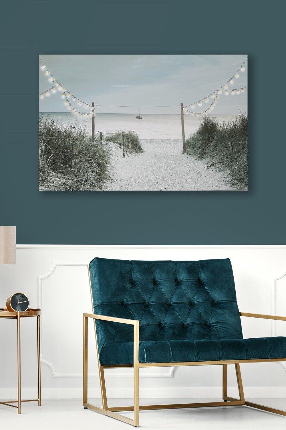 Shore Stroll LED Printed Canvas