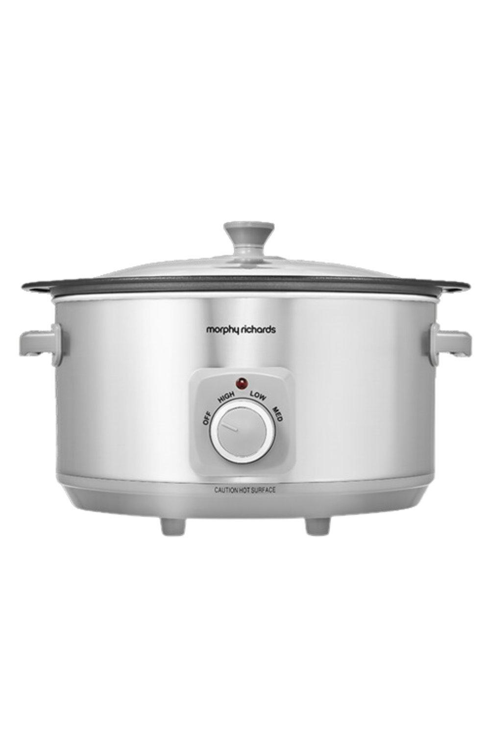 Brushed Stainless Steel 6.5L Slow Cooker