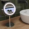 Croydex Freestanding Illuminated Pedestal Mirror, Battery Operated, 3X Magnification, Chrome thumbnail 2