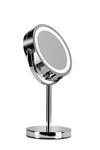 Croydex Freestanding Illuminated Pedestal Mirror, Battery Operated, 3X Magnification, Chrome thumbnail 3