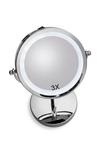 Croydex Freestanding Illuminated Pedestal Mirror, Battery Operated, 3X Magnification, Chrome thumbnail 6