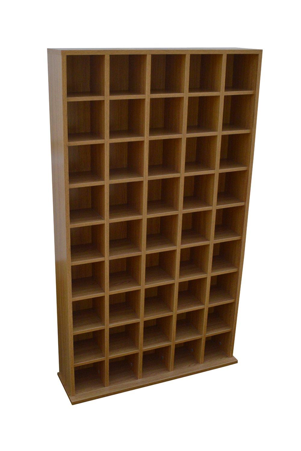 Pigeon Hole - 585 Cd Media Storage Cubby Shelves - Oak