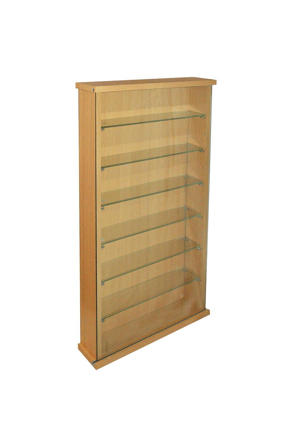 Collectors  Wall Display Cabinet With Six Glass Shelves  Oak