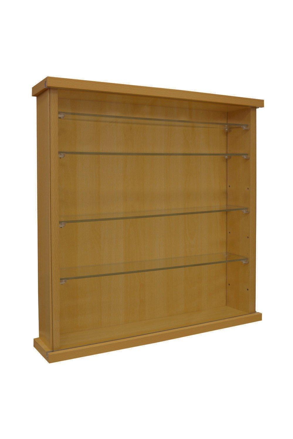 Collectors  Wall Display Cabinet With Four Glass Shelves  Beech