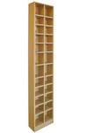 Watsons 'Block' Tall Sleek 360 Cd / 160 Dvd Media Storage Tower Shelves - Beech thumbnail 1