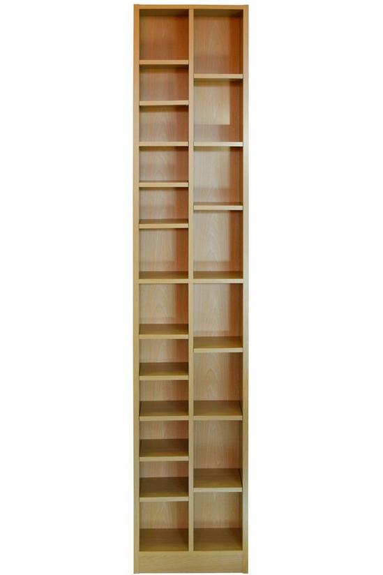 Watsons 'Block' Tall Sleek 360 Cd / 160 Dvd Media Storage Tower Shelves - Beech 2