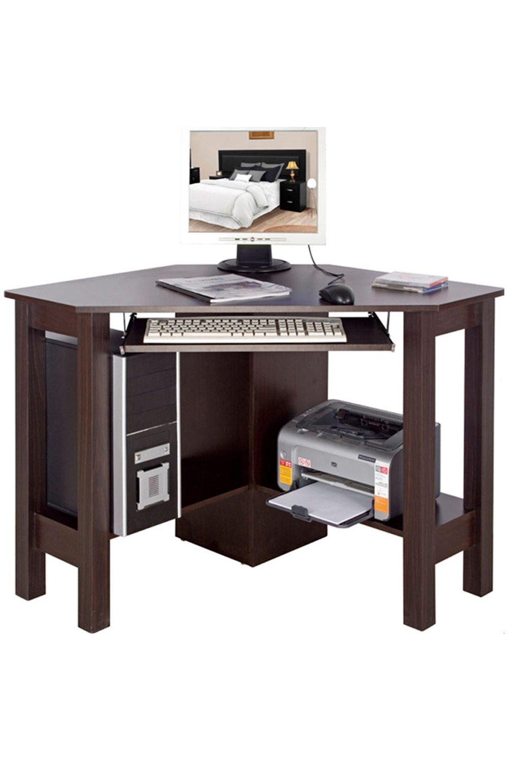 'Horner' - Corner Office Desk  Computer Workstation - Walnut
