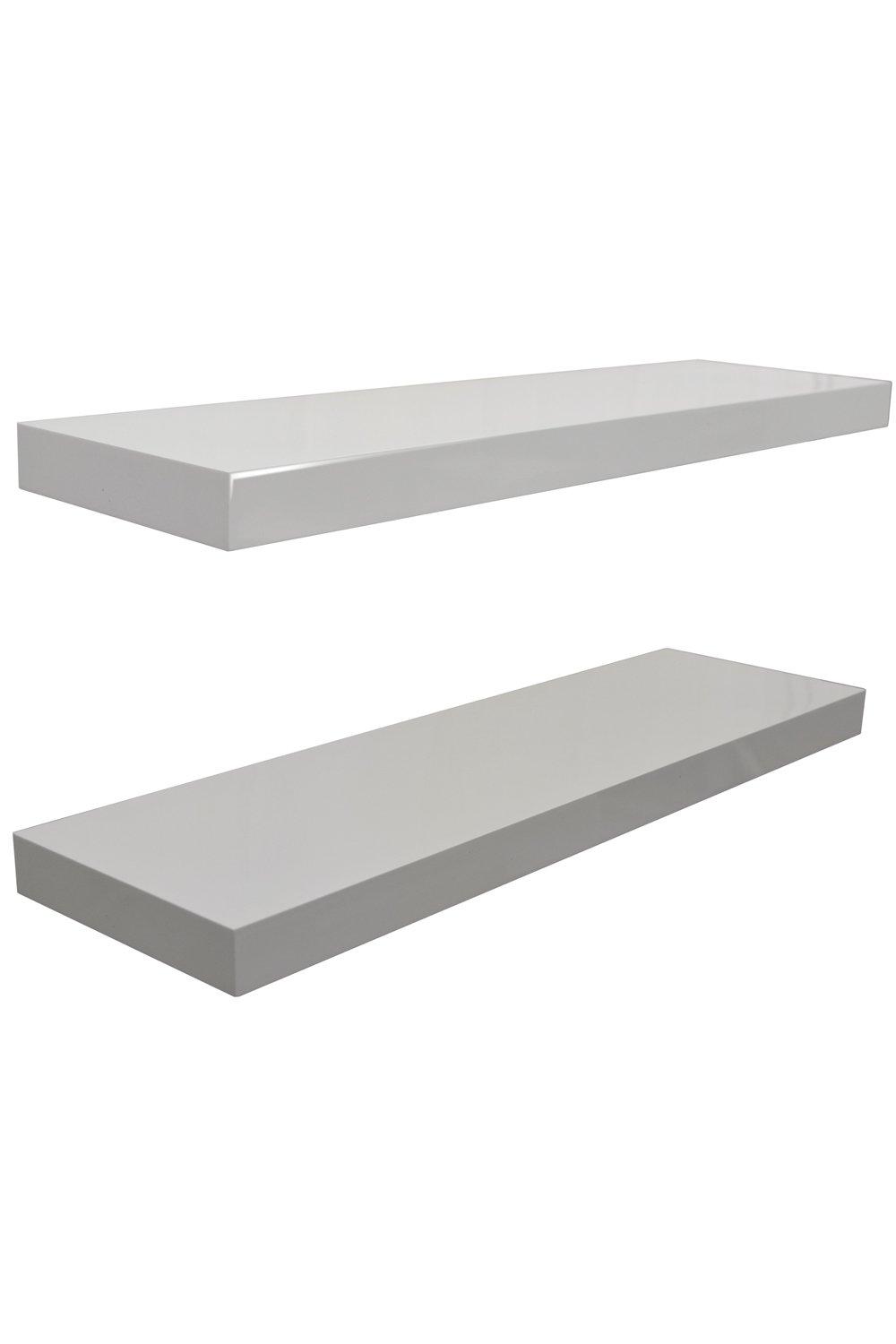 Wall Mounted 70cm Floating Shelves - Pack Of Two - White