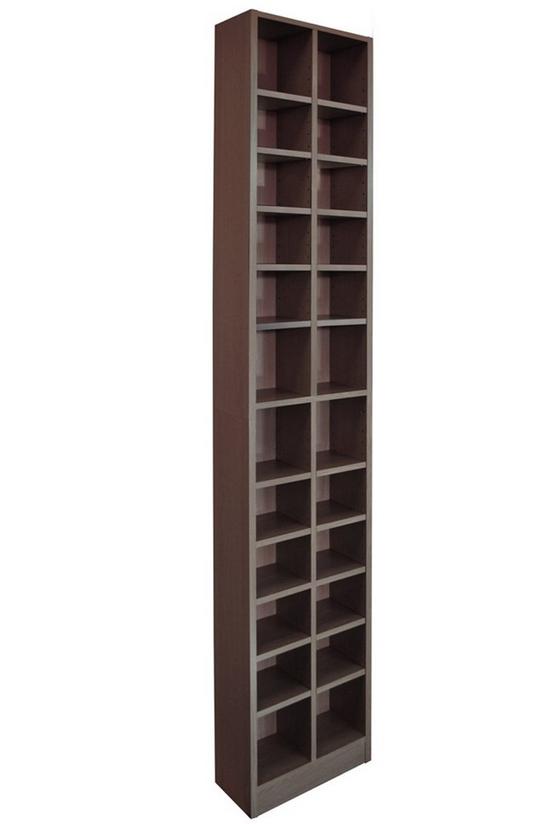 Watsons 'Block' Tall Sleek 360 Cd / 160 Dvd Media Storage Tower Shelves - Dark Oak 2
