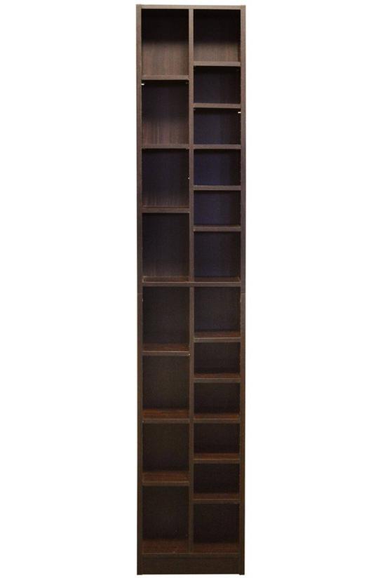 Watsons 'Block' Tall Sleek 360 Cd / 160 Dvd Media Storage Tower Shelves - Dark Oak 3