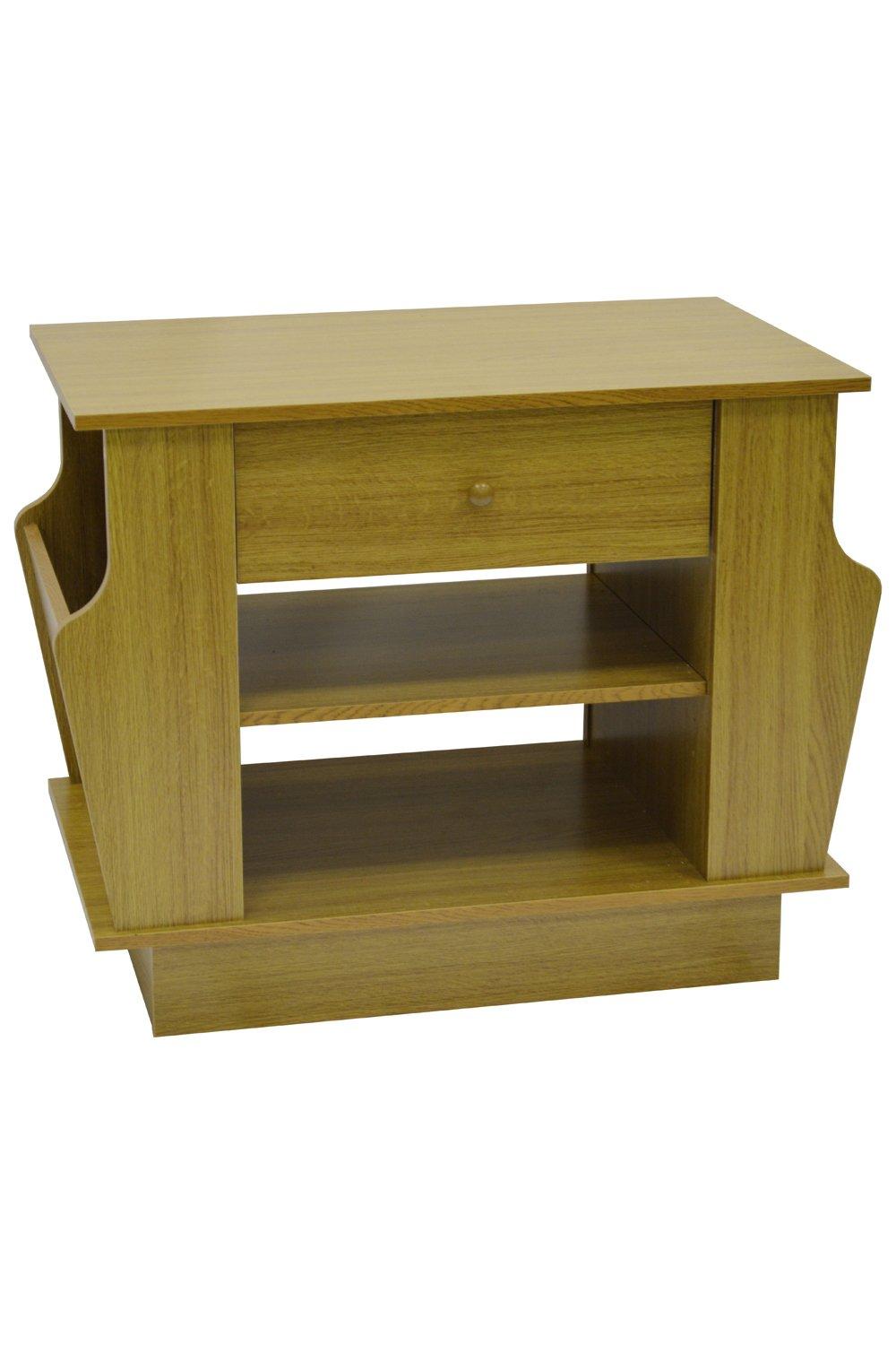 'Companion' - Storage Side  End Table With Magazine Rack - Oak