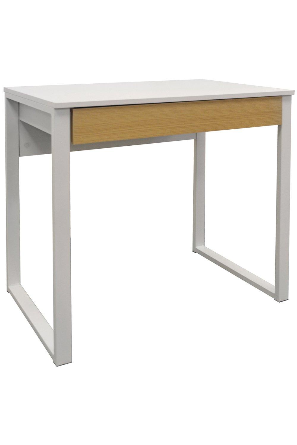 'Loop' - Compact Office Workstation  Computer Desk  Dressing Table - White  Oak