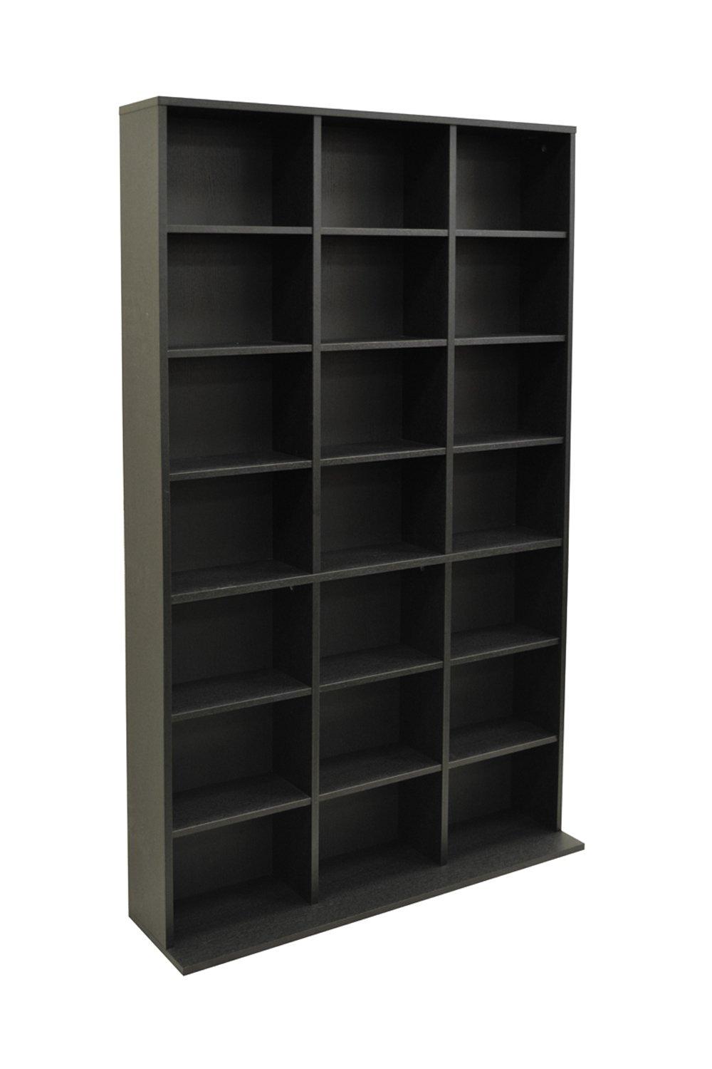 Pigeon Hole - 588 Cd / 378 Dvd Blu-ray Media Storage Shelf Unit - Black