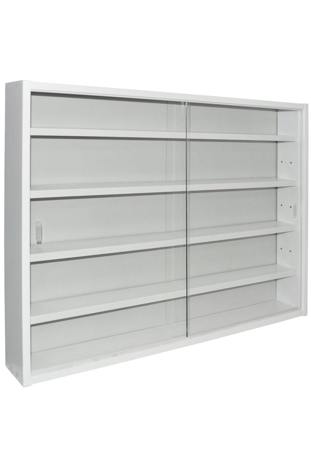 'Reveal'  4 Shelf Glass Wall Collectors Display Cabinet  White