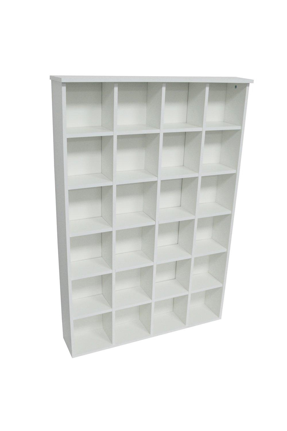 Pigeon Hole - 480 Cd / 312 Dvd Blu-ray Media Cubby Storage Shelves - White
